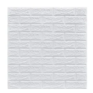 Tapet 3D autoadeziv, 70x77cm, imitatie caramida, Alb, 10buc/set