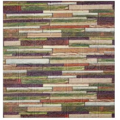 Tapet 3D autoadeziv, 70x77cm, Caramida colorata, 10buc/set