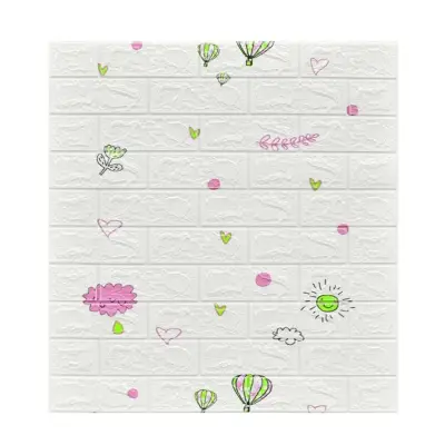 Tapet 3D autoadeziv, 70x77cm, Model Baloane, Alb, 10buc/set