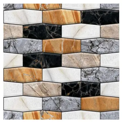 Tapet 3D autoadeziv,30x30cm,  imitatie marmura, Gri, Maro, Negru, 10buc/set