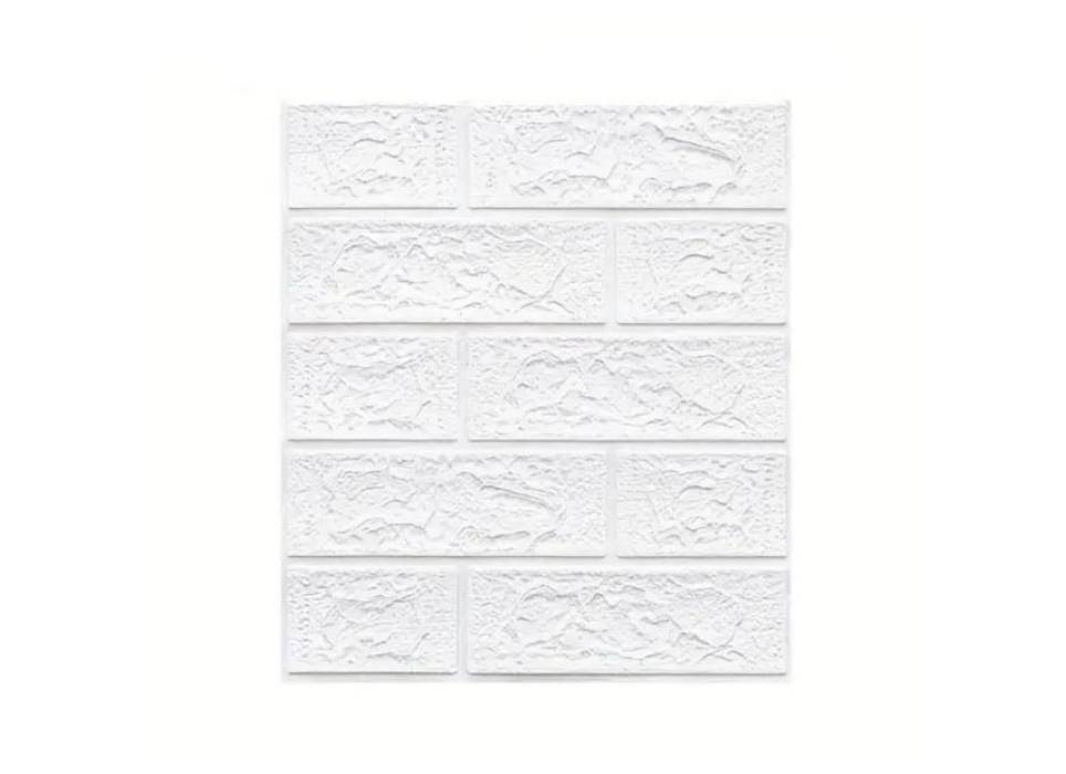 Tapet 3D autoadeziv, 35x38cm, imitatie caramida, Alb, 10buc/set