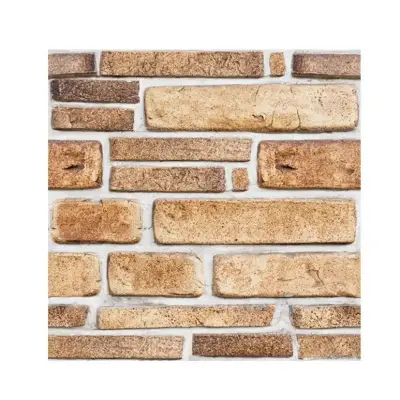 Tapet 3D autoadeziv, 30x30cm PVC, imitatie piatra, Bej, 10buc/set