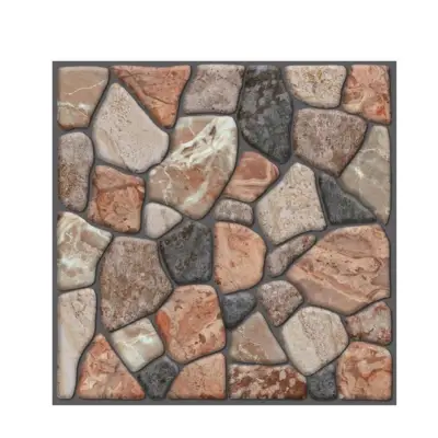 Tapet 3D autoadeziv, 30x30cm PVC, imitatie piatra, Caramiziu, 10buc/set