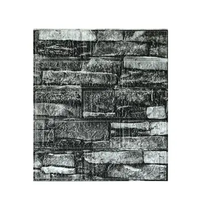 Tapet 3D autoadeziv, model caramida, piatra gri, 35x38cm, 10buc/set