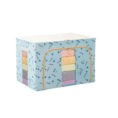 Cutie depozitare 66 litri, pliabila cu fermoar, cirese blue, 2 ferestre