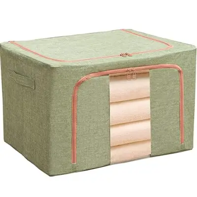 Cutie depozitare 66 litri, pliabila cu fermoar, verde