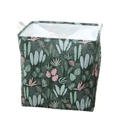 Cos depozitare pliabila 100 litri cu snur, verde