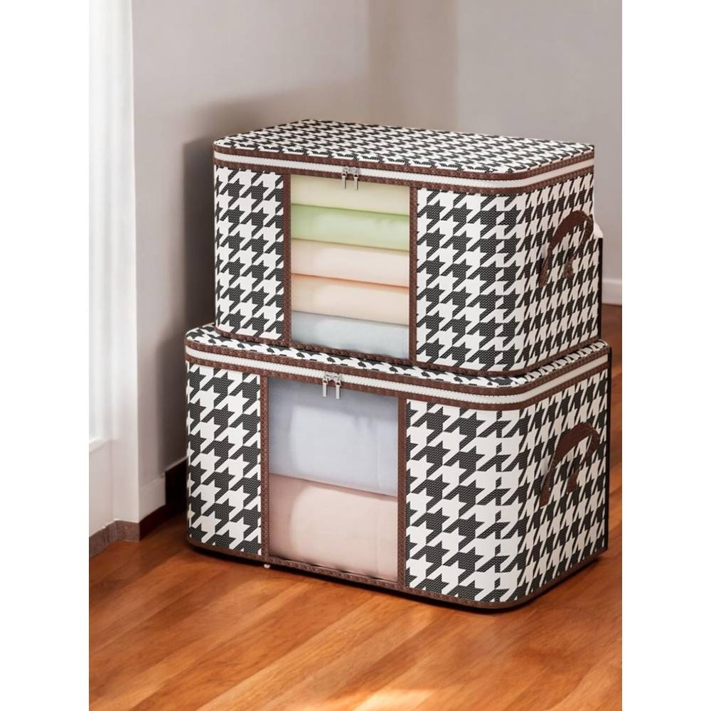 Cutie depozitare in carouri 50L, Alb-negru Cutie depozitare in carouri 50L, Alb-negru