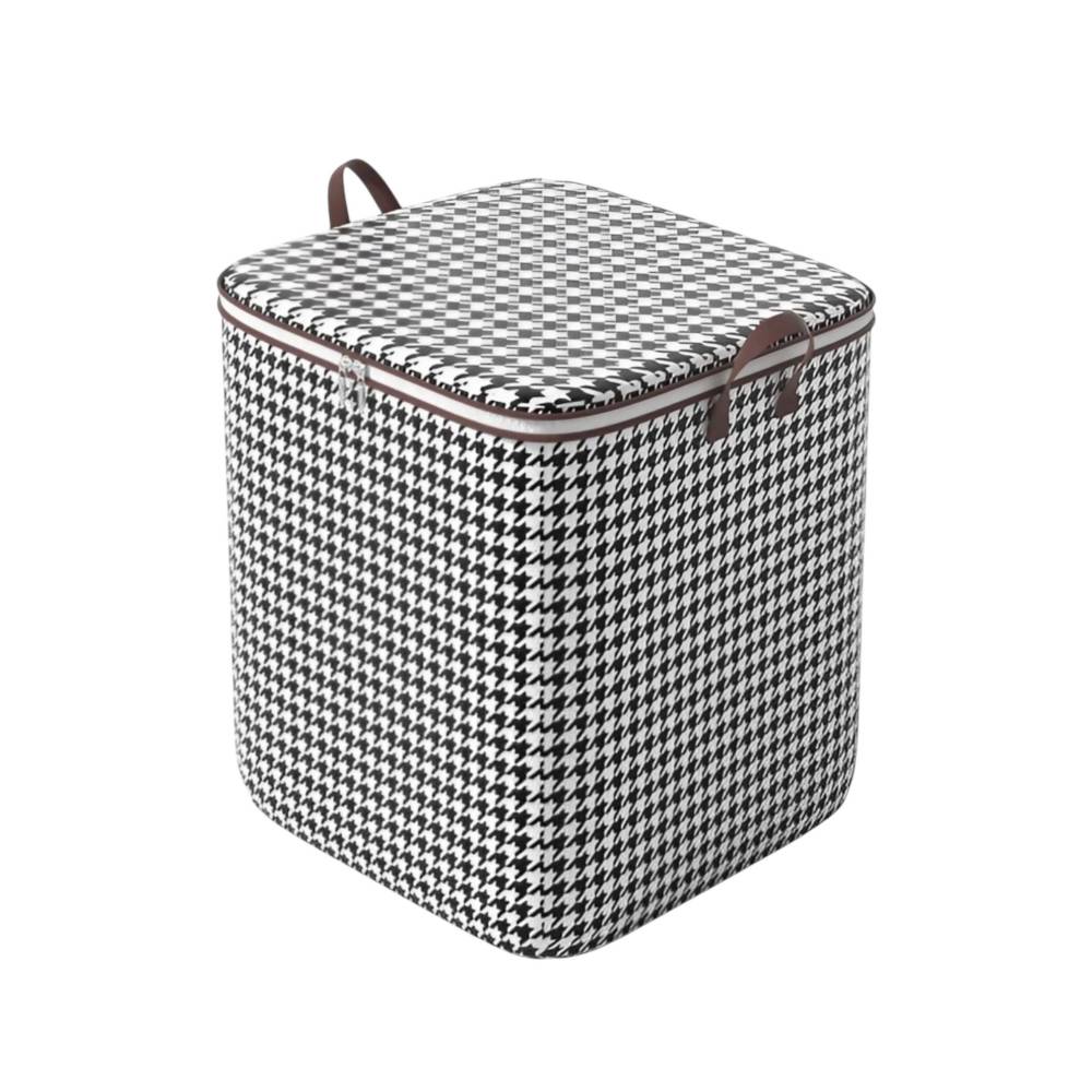 Cutie depozitare in carouri 100L, Alb-negru Cutie depozitare in carouri 100L, Alb-negru