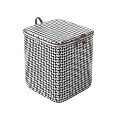 Cutie depozitare in carouri 100L, Alb-negru