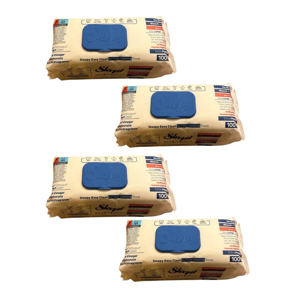 Pachet 3+1 cadou, servetele sleepy cu bicarbonat si otet (umede) 100 buc Pachet 3+1 cadou, servetele sleepy cu bicarbonat si otet (umede) 100 buc