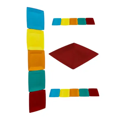 Farfurie Patrata Mica Plastic, 17x17x3cm, diverse culori