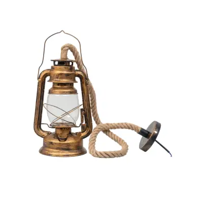 Lampa tip felinar 2 in 1 cu funie, pendul