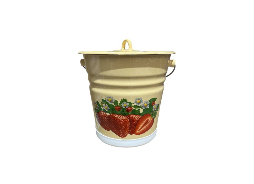 Galeata emailata cu capac 12 L Decor
