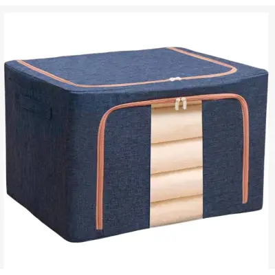 Cutie depozitare pliabila 24 litri cu fermoar, bleumarin