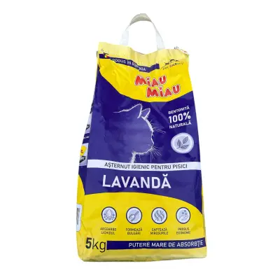 Asternut pentru pisici cu parfum de lavanda, 5 kg