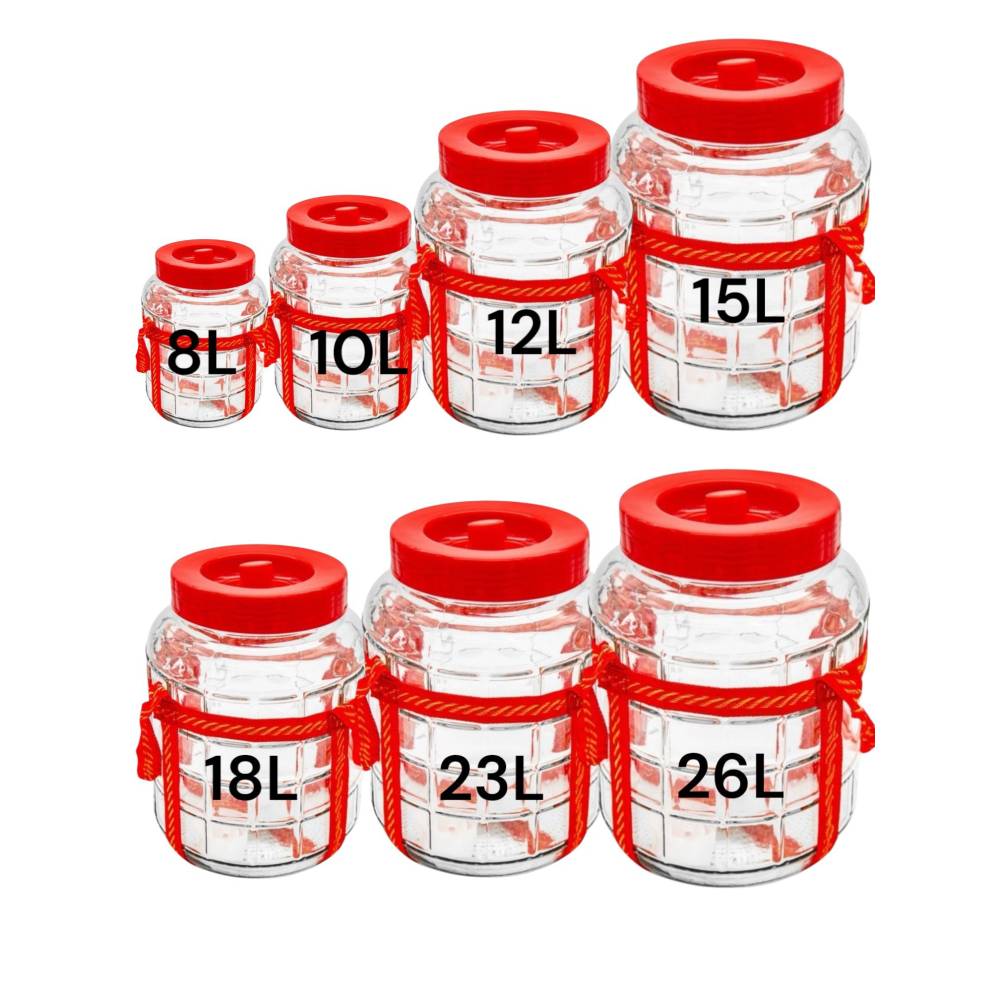 Borcan sticla groasa cu manere si supapa de aerisire, 15L Borcan sticla groasa cu manere si supapa de aerisire, 15L