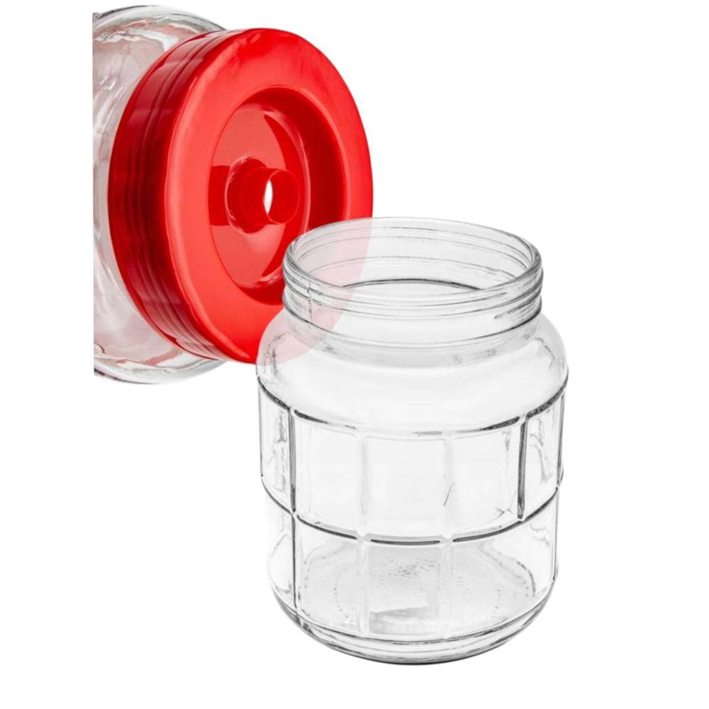 Borcan sticla groasa cu manere si supapa de aerisire, 15L Borcan sticla groasa cu manere si supapa de aerisire, 15L