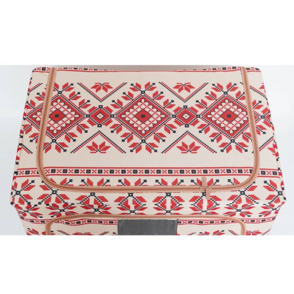 Cutie depozitare 100 litri, pliabila cu fermoar, motiv traditional 2 Cutie depozitare 100 litri, pliabila cu fermoar, motiv traditional 2