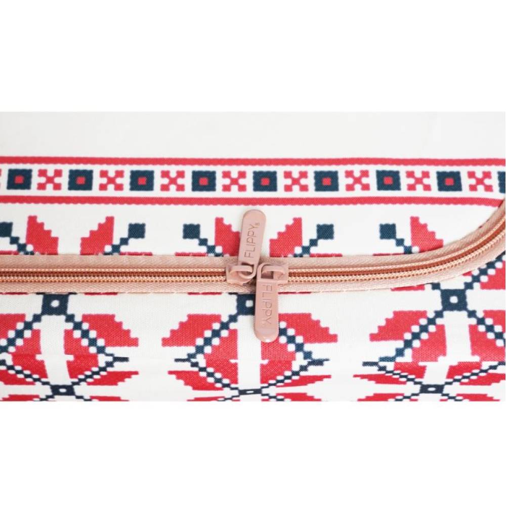 Cutie depozitare 100 litri, pliabila cu fermoar, motiv traditional 2 Cutie depozitare 100 litri, pliabila cu fermoar, motiv traditional 2