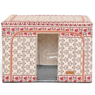 Cutie depozitare 100 litri, pliabila cu fermoar, motiv traditional 3