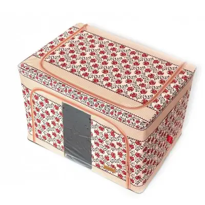 Cutie depozitare 100 litri, pliabila cu fermoar, motiv traditional 4