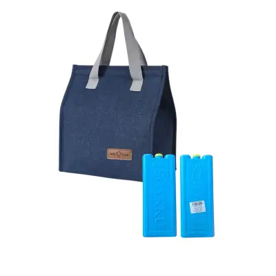 Geanta frigorifica 3.3 litri albastra + 2 x pastile racire lada frigorifica 200 g