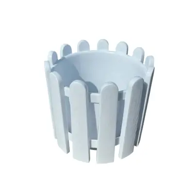 Ghiveci flori nr 3, alb, tip gard decorativ