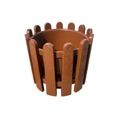 Ghiveci flori nr 3, maro, tip gard decorativ