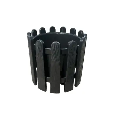 Ghiveci flori nr 3, negru, tip gard decorativ