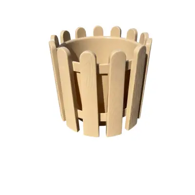 Ghiveci flori nr 4, bej, tip gard decorativ