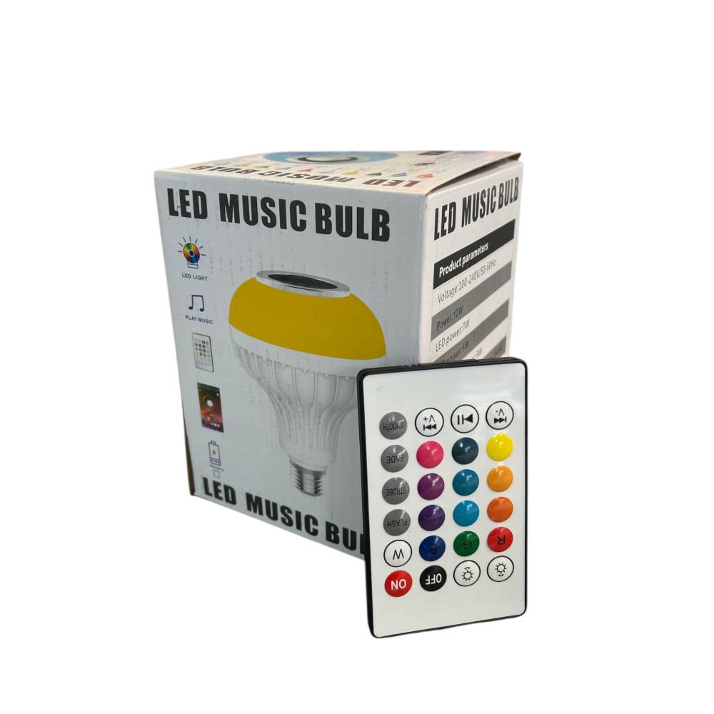 Bec LED cu jocuri de lumini color si boxa, bluetooth