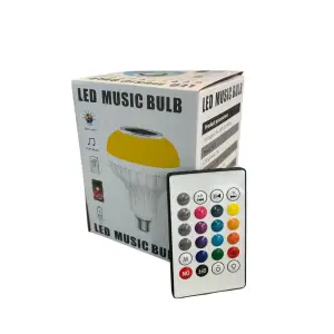 Bec LED cu jocuri de lumini color si boxa, bluetooth
