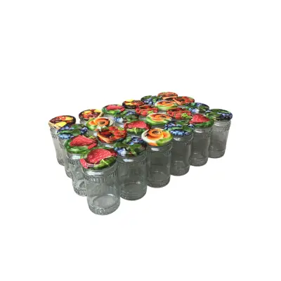 Borcan 370ml cu capac legume 24buc/set