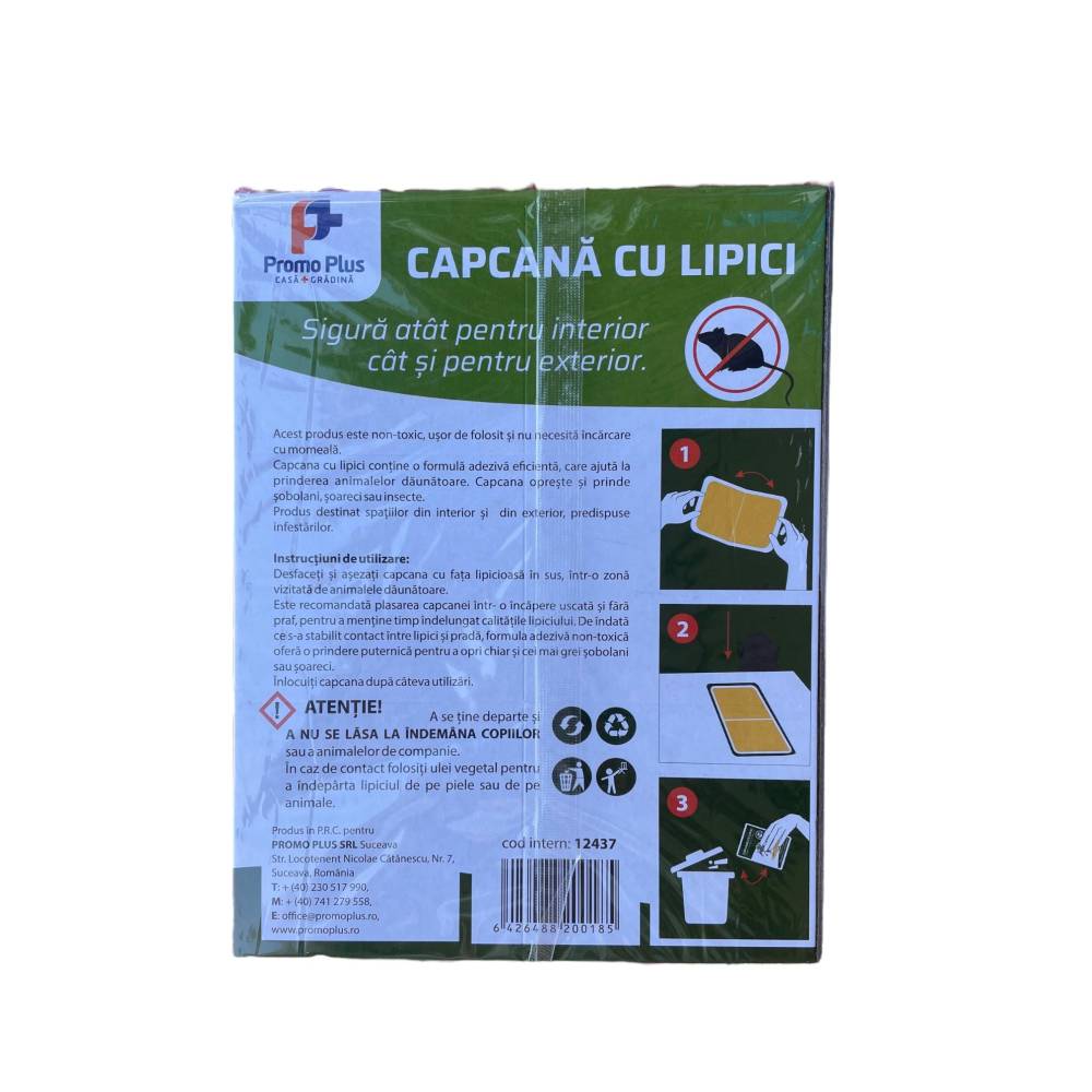 Set 10 x capcana soareci si insecte cu lipici pe carton, tip carte