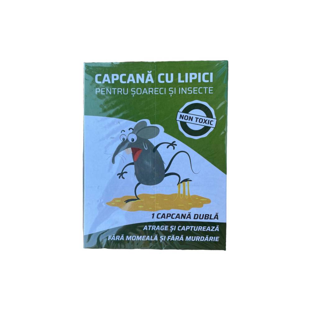 Set 10 x capcana soareci si insecte cu lipici pe carton, tip carte
