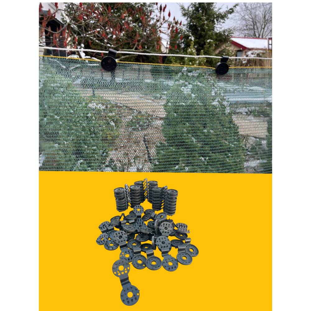 Clips fixare / sustinere plasa umbrire, rotund 50 buc/set