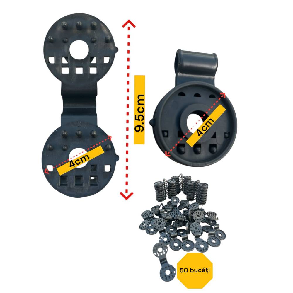Clips fixare / sustinere plasa umbrire, rotund 50 buc/set