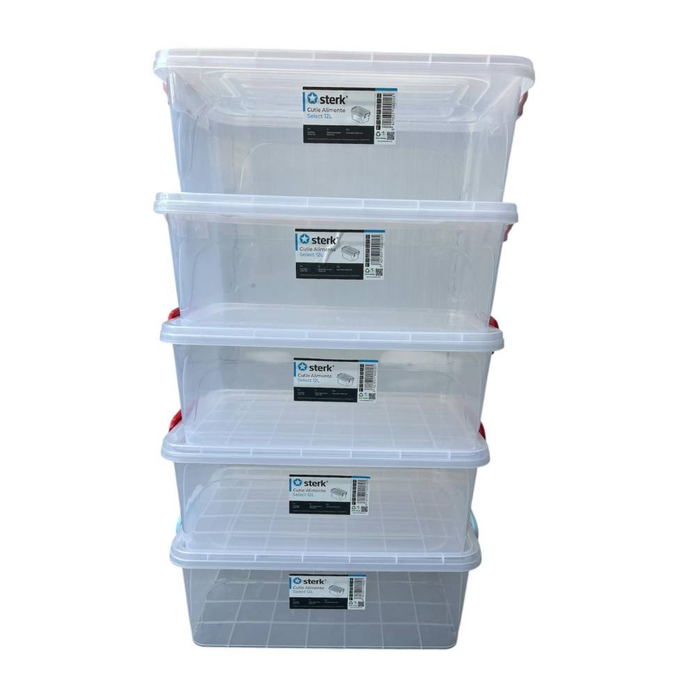 Caserole plastic cu capac si maner 12 litri, 5 buc Caserole plastic cu capac si maner 12 litri, 5 buc