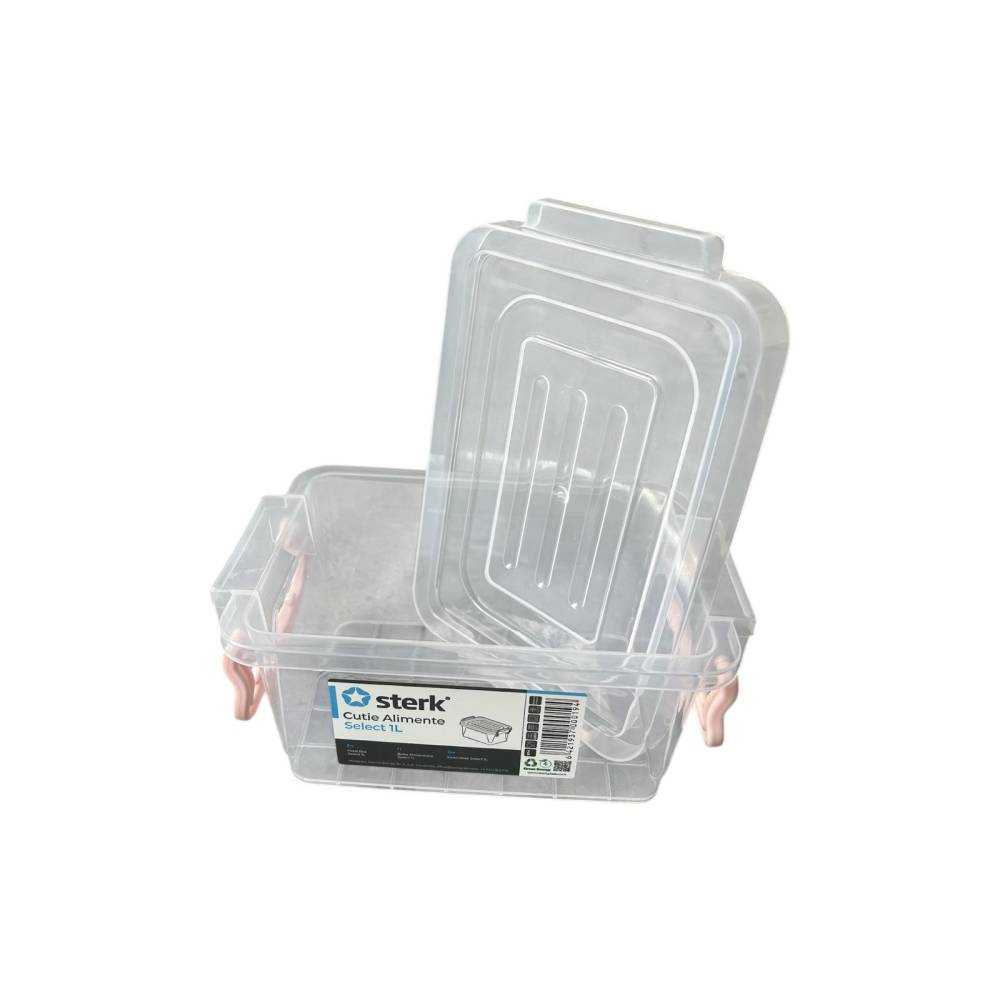 Caserola plastic cu capac si maner 1 litru