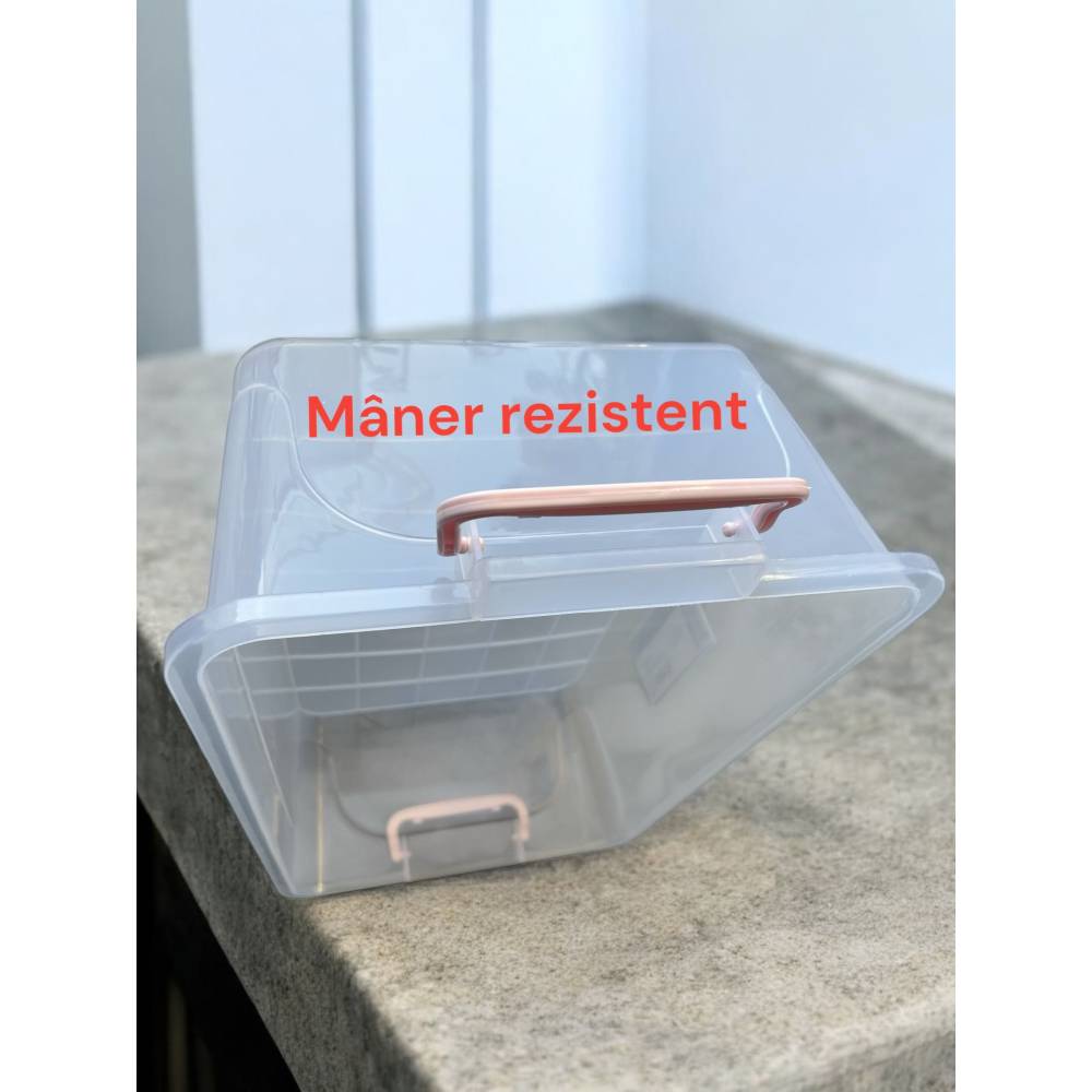 Caserole plastic cu capac si maner 12 litri, 5 buc Caserole plastic cu capac si maner 12 litri, 5 buc