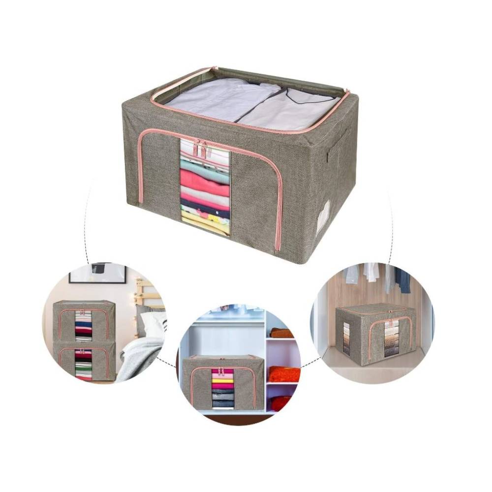 Cutie depozitare 24 litri, pliabila cu fermoar, cirese roz Cutie depozitare 24 litri, pliabila cu fermoar, cirese roz