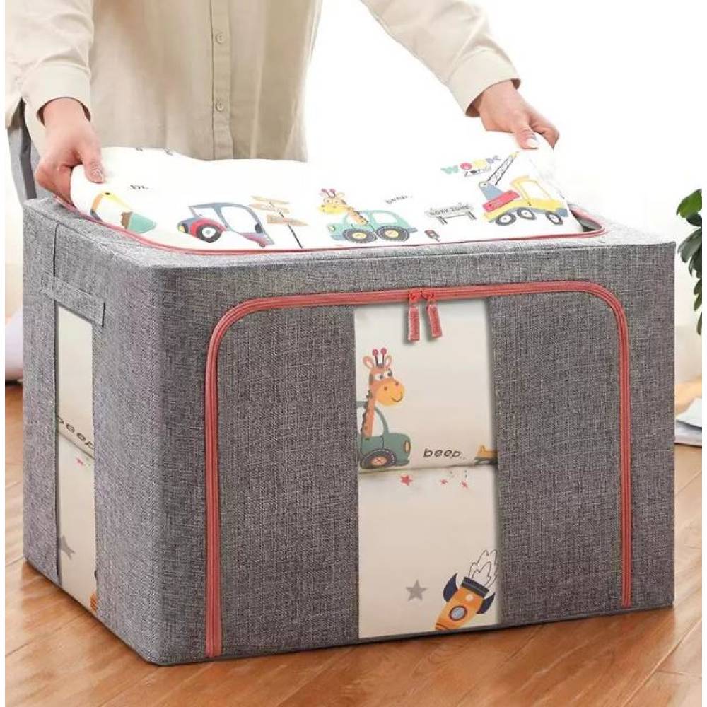 Cutie depozitare 24 litri cu fermoar, rosie, pliabila