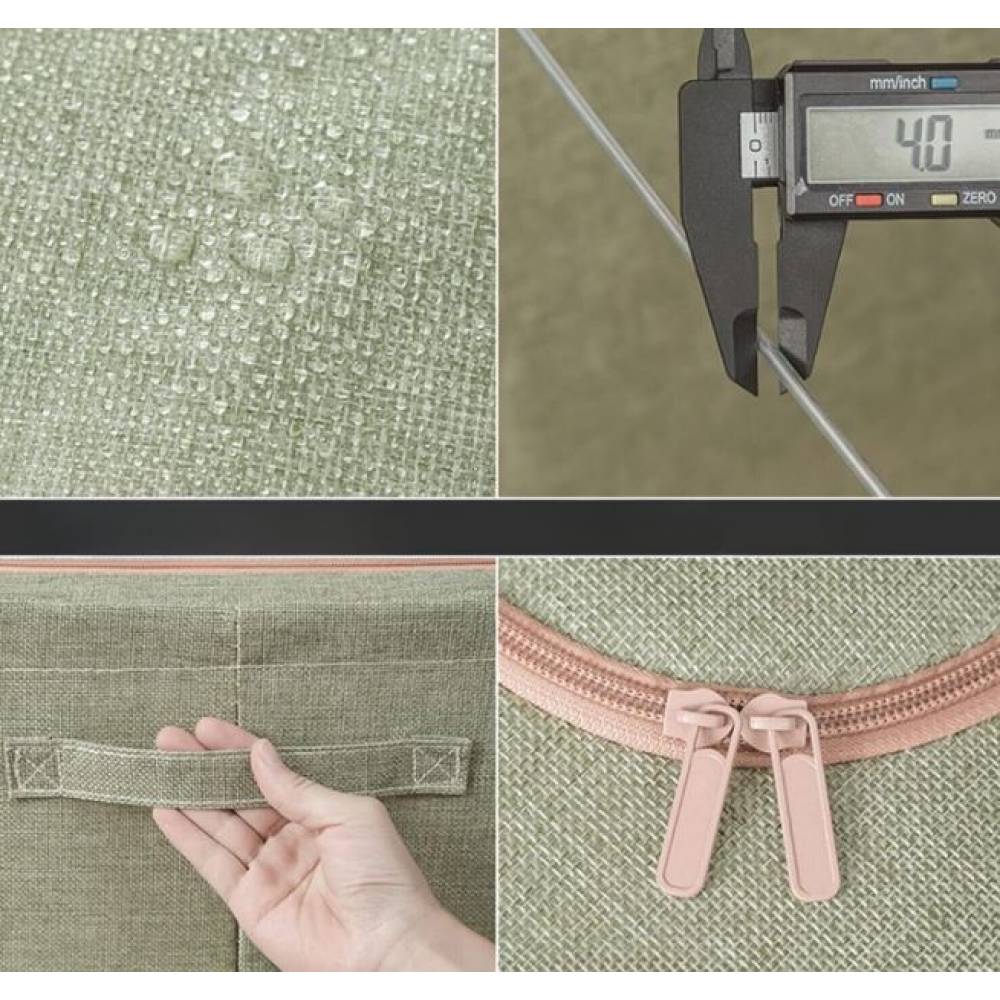 Cutie depozitare pliabila 24 litri, cu fermoar, verde