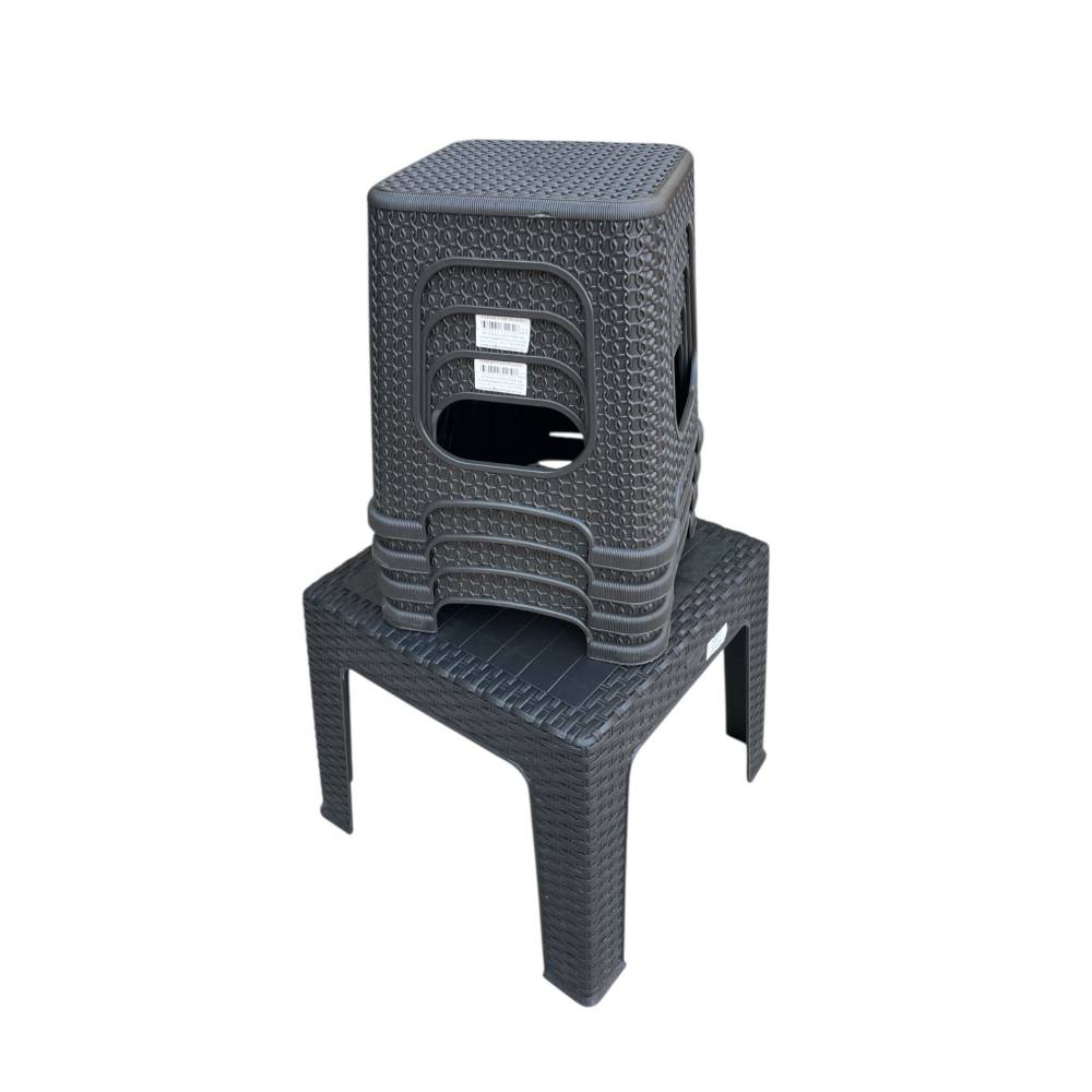 Masa gradina ratan maro, 45cm cu 4 scaune ratan 33cm Masa gradina ratan maro, 45cm cu 4 scaune ratan 33cm