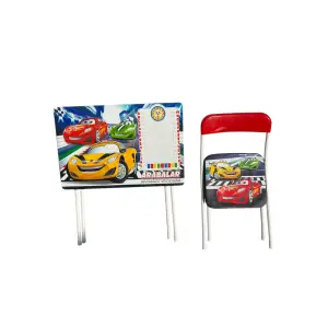 Set masuta si scaunel pliabil pentru baieti albastra