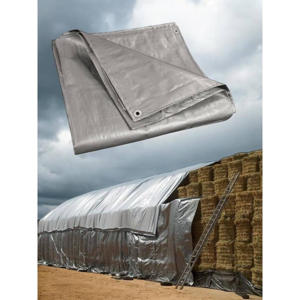 Prelata impermeabila cu inele Gri densitate 225g/mp, 5x10m Prelata impermeabila cu inele Gri densitate 225g/mp, 5x10m