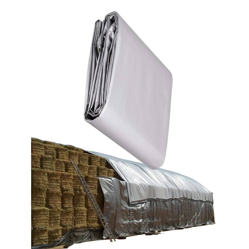Prelata impermeabila cu inele Gri densitate 225g/mp, 5x10m Prelata impermeabila cu inele Gri densitate 225g/mp, 5x10m
