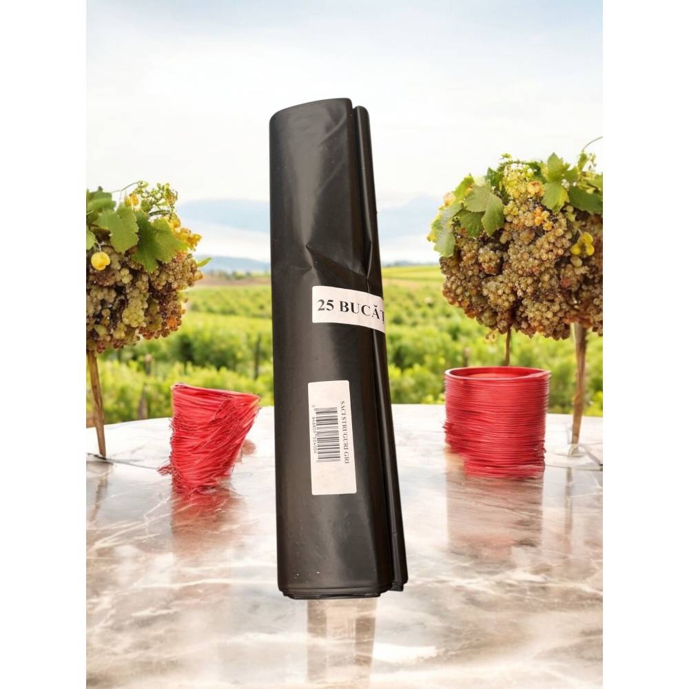 Saci plastic rezistenti gri, 25 buc (53 x 93 cm)