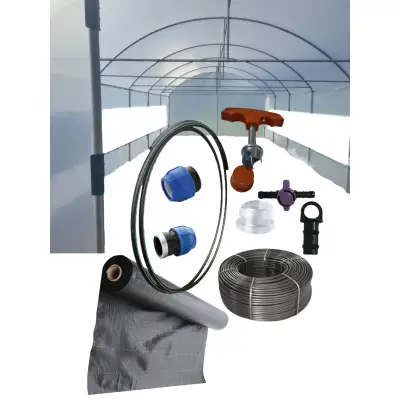 Pachet Folie agrotextil și sistem de picurare tub 20cm/100m - pentru 100mp